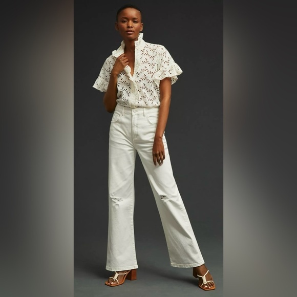 New Anthropologie Pilcro The Joey High-Rise Straight Jeans Size 28T‎ - Picture 1 of 13